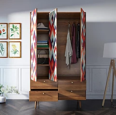 купить красивый Шкаф трехстворчатый "Berber" принт 2 арт BB02/Print_02