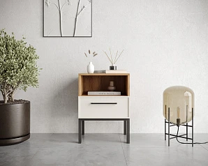 Тумбочка с нижним ящиком "Nicole" арт NEM17 Белый на заказ в интернет-магазине