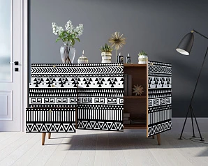 купить красивые Комод "Berber" с двумя дверками и ящиками принт 19 арт BB17/Print_19 в интернет-магазине