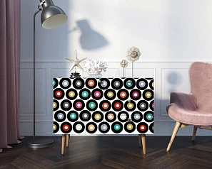 купить стильные Комод "Berber" три ящика и дверка 37 принт арт BB34/Print_37