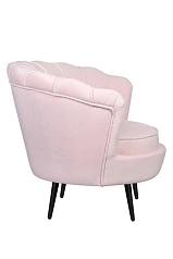 Низкое кресло ракушка Pearl розовый V2 на черных ножках