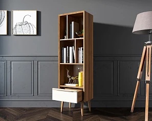 Узкий стеллаж "Bruni white" арт BR26WH в интерьере