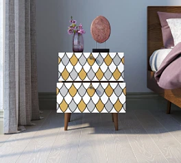 купить стильные Тумбочка "Berber" с двумя ящиками 22 принт арт BB03/Print_22, разноцветная