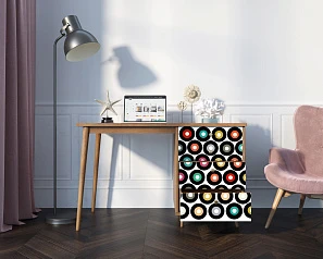 купить стильный Стол рабочий "Berber" принт 37 с одной тумбой арт BB31/Print_37