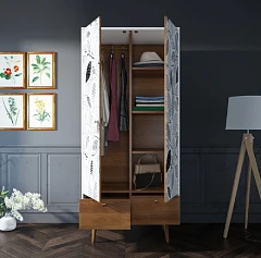 фото Шкаф двухстворчатый "Berber" принт 9 арт BB16/Print_09 в интерьере