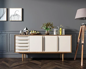 купить Комод "Bruni white" три дверки арт BR04WH в интернет-магазине