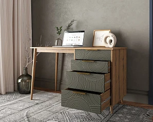 Стол рабочий "Line" одной тумбой R23/browngrey на заказ