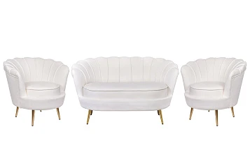 Комплект кресел и дивана ракушка Pearl Double Beige