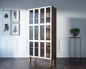 купить Шкаф двухстворчатый "Андерсен (Andersen)" с рифлеными стеклами арт AN12WH