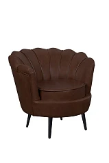 Низкое кресло ракушка Pearl Brown V2 на черных ножках в интернет-магазине
