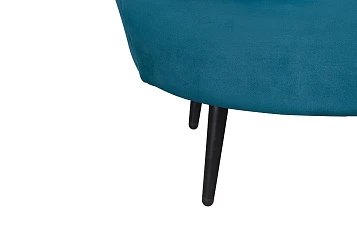 Диван для гостиниц Pearl Triple Marine Velvet на черных ножках