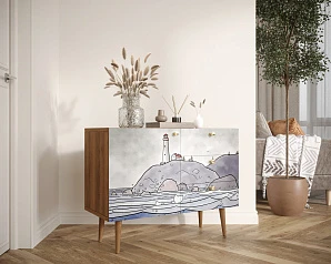 заказать Комод "Berber" три ящика и дверка арт BB34/Print_51