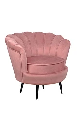 Низкое кресло ракушка Pearl Pink V3 на черных ножках в интернет-магазине