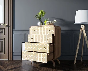 купить стильные Высокий комод "Ellipse Print" с четырьмя ящиками принт 1 арт EL05/print_1 в интернет-магазине