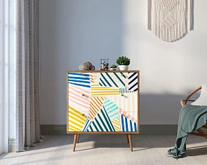 Комод "Berber" три ящика 42 принт арт BB40/Print_42 в интерьере