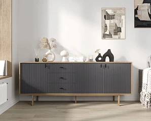 купить красивый Комод с тремя дверками и тремя ящиками "Emerson" арт EM07/7024/L