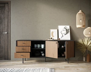 Комод с дверками и нишей "Emerson" арт EM15 в интерьере