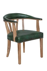 купить Мягкий стул с подлокотниками Tanner Green Leather в интернет-магазине