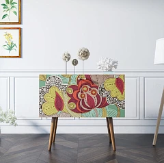 стильные Комод на высоких ножках "Berber" малый 6 принт арт BB13/Print_06