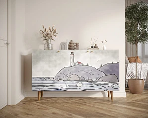 фото Комод с принтом 51 "Berber" арт BB01/Print_51 в интерьере