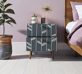 купить Тумбочка "Berber" с двумя ящиками 18 принт арт BB03/Print_18, разноцветная в интернет-магазине