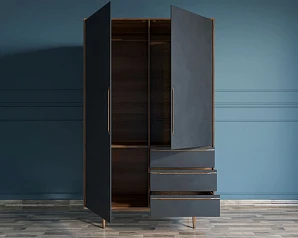 купить Шкаф в скандинавском стиле "Bruni Black" с ящиками арт BR27Black в интернет-магазине