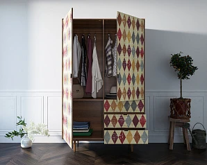 красивый Шкаф в скандинавском стиле "Bruni print" с ящиками арт BR27P в интернет-магазине