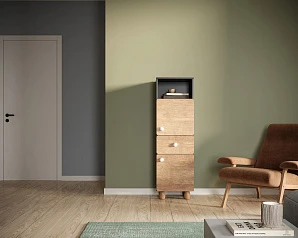 красивые Узкий шкаф сдвумя дверками и одним ящиком "Split" SP13 на заказ