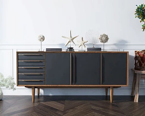 заказать Комод "Bruni Black" три дверки арт BR04Black в интернет-магазине