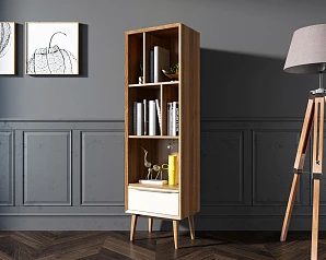 Узкий стеллаж "Bruni white" арт BR26WH в интерьере