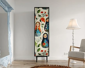 купить красивый Шкаф c одной дверкой "Emerson" Матрешки арт EM101/Art04