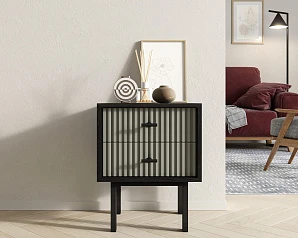 купить Тумбочка с двумя ящиками "Emerson" арт EM16/gray/L в интернет-магазине