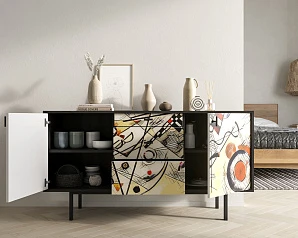купить стильный Комод две дверки и три ящика "Emerson" by Kandinsky арт EM08/Print_01