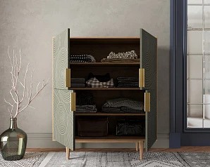 красивые Большой комод с четырьмя дверками "Line" R19/browngrey на заказ