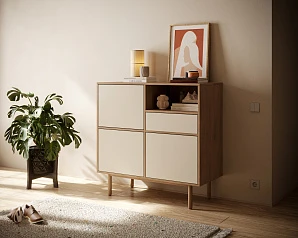 фото Комод с тремя дверками и ящиком "Alice" арт ALC04 в интерьере