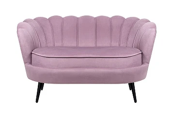 стильный Дизайнерский двухместный диван Pearl Double Pink на черных ножках