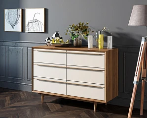 купить Комод "Bruni white" с шестью ящиками арт BR05WH в интернет-магазине