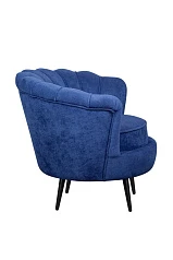 купить Низкое кресло ракушка Pearl синий на черных ножках