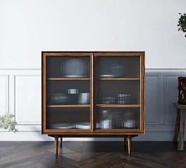 купить стильный Буфет "Bruni" с дверками и витражными стеклами арт BR60