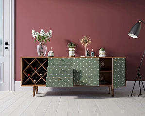 фото Комод "Berber" удлиненный с бутылочницей 12 принт арт BB15/Print_12 в интерьере