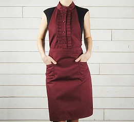 красивые Фартук красный с оборкой