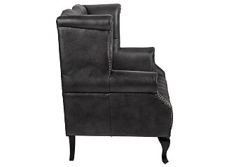 красивый Кожаный дизайнерский диван лофт Royal Sofa Black