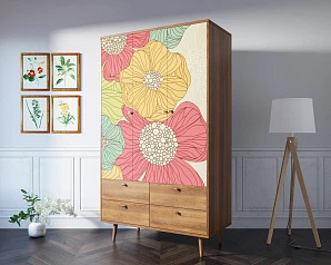 красивый Шкаф трехстворчатый "Berber" принт 5 арт BB02/Print_05 в интернет-магазине