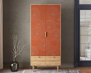 Шкаф двухстворчатый  с ящиками "Line" R26/red на заказ