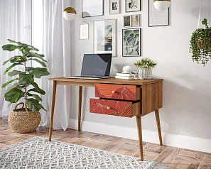 фото Стол рабочий "Berber" принт 49 с одной тумбой арт BB20/Print_49