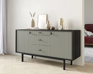 Комод две дверки и три ящика "Emerson" арт EM08/gray/L в интернет-магазине