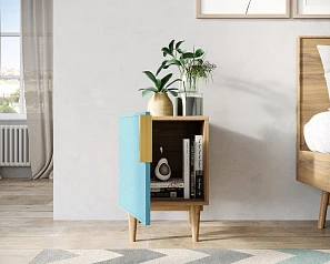 заказать стильные Тумбочка с дверкой "Line" LN08/GR1/blue