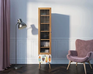 фото Буфет "Berber" одностворчатый с ящиком принт 48 арт BB48/Print_48 в интерьере