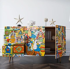 красивые Комод "Berber" с двумя дверками и ящиками принт 1 арт BB17/Print_01