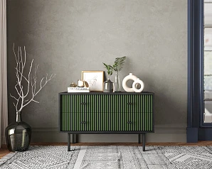 Комод с четырьмя ящиками "Emerson" арт EM05/green/L в интерьере